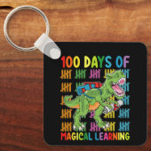 100 dagen van magisch leren t rex dinosaurus schoo sleutelhanger (Voorkant)