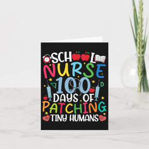 100 dagen van patching Tiny Humans Nurse 100th Day Kaart