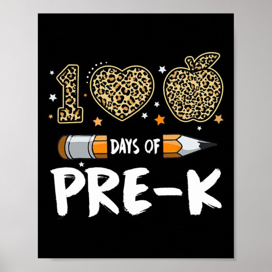100 dagen van Pre K leraar student Leopard Happy 1 Poster (Voorkant)