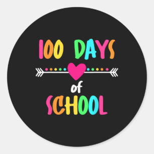 100 dagen van school 5 ronde sticker