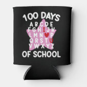 100 dagen van school alfabet 100e dag leraar blikjeskoeler (Voorkant)