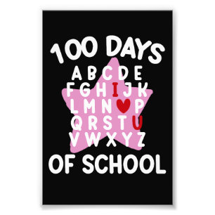 100 dagen van school alfabet 100e dag leraar foto afdruk