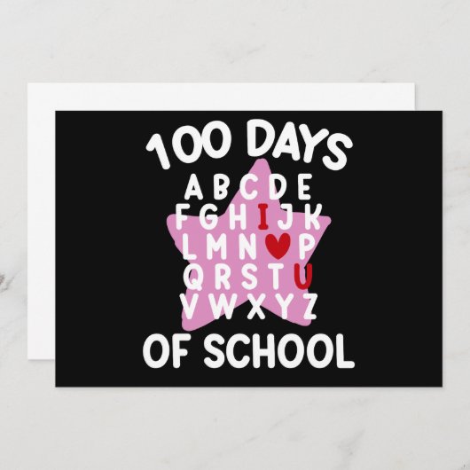 100 dagen van school alfabet 100e dag leraar kaart (Voorkant / Achterkant)