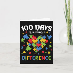 100 Dagen van School Autisme Bewustzijn 100ste Dag Kaart