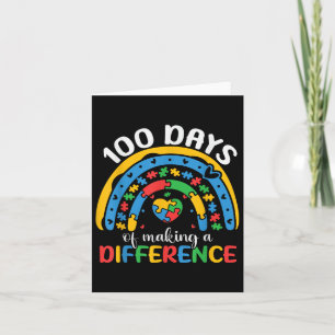 100 Dagen van School Autisme Bewustzijn 100ste Dag Kaart
