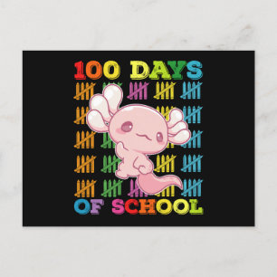 100 dagen van school Axolotl leraar Briefkaart