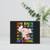 100 dagen van school Axolotl leraar Briefkaart (Staand voorkant)