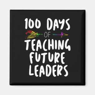 100 Dagen van School Design Gift voor leraren Teac Magneet