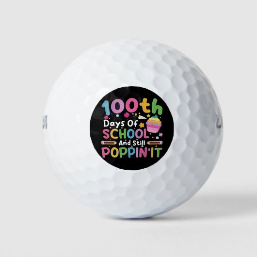 100 dagen van school en nog steeds poppin' meisje golfballen (Voorkant)