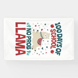 100 Dagen van School Geen Prob Llama Spandoek