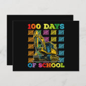100 dagen van school graafmachine school leraar briefkaart (Voorkant / Achterkant)