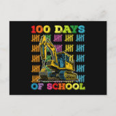 100 dagen van school graafmachine school leraar briefkaart (Voorkant)