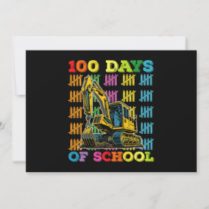 100 dagen van school graafmachine school leraar kaart
