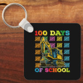 100 dagen van school graafmachine school leraar sleutelhanger (Voorkant)