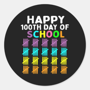 100 dagen van school leerkracht Mannen vrouwen Kin Ronde Sticker