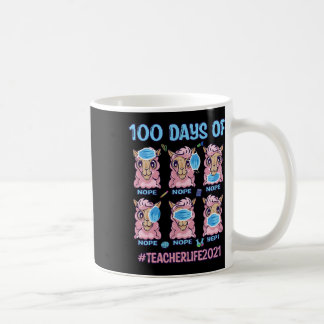 100 dagen van school leraar Llama dragen masker Wr Koffiemok
