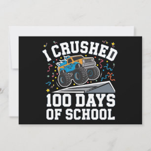 100 Dagen van School Monster Truck 100th Day Schoo Kaart