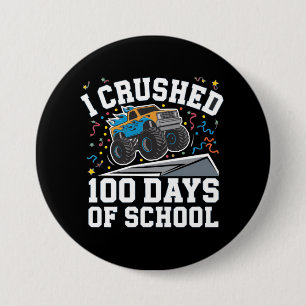 100 Dagen van School Monster Truck 100th Day Schoo Ronde Button 7,6 Cm