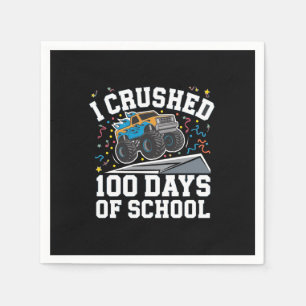 100 Dagen van School Monster Truck 100th Day Schoo Servet
