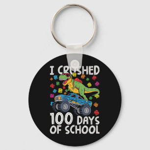 100 Dagen van School Monster Truck T-Rex 100th Day Sleutelhanger