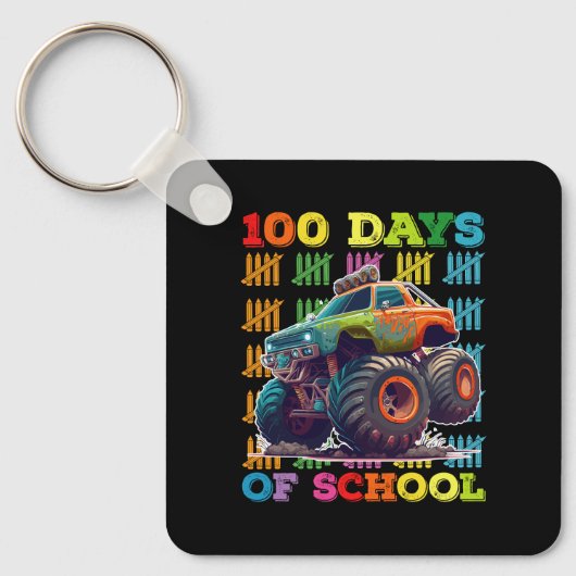 100 dagen van school monster vrachtwagen leraar st sleutelhanger (Voorkant)
