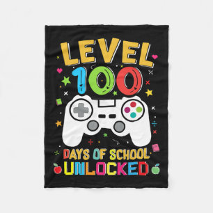 100 dagen van school ontgrendelde gamer 100ste dag fleece deken