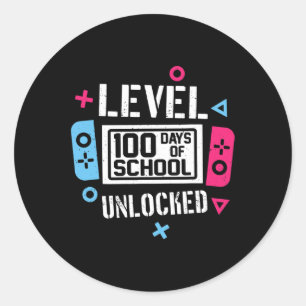 100 dagen van school ontgrendelde gamer videogames ronde sticker