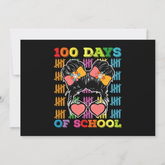 100 dagen van school rommelige Bun leraar Kaart (Voorkant)