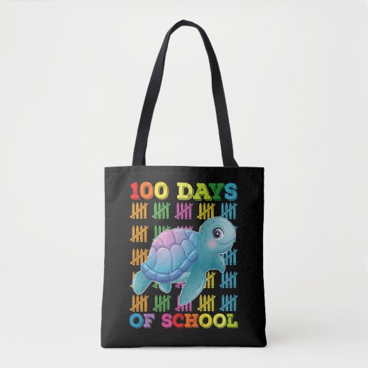100 dagen van school schildpad leraar student draagtas (Voorkant)
