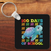 100 dagen van school schildpad leraar student sleutelhanger (Voorkant)