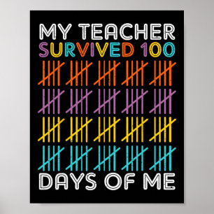 100 dagen van school Shirt Kinder 100e dag school Poster