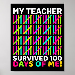 100 dagen van school Shirt Kinder 100e dag school Poster