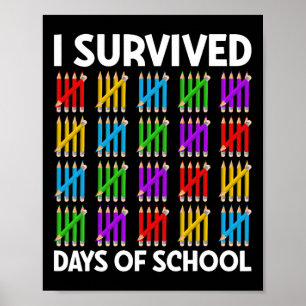 100 dagen van school Shirt Kinder 100e dag school Poster
