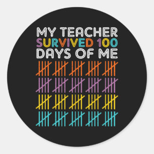 100 dagen van school Shirt Kinder 100e dag school  Ronde Sticker