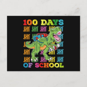 100 dagen van school T Rex Dinosaurus Leraar Stude Briefkaart
