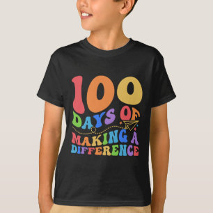 100 dagen verschil maken 100e dag schoolthee t-shirt