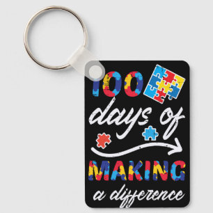 100 dagen verschil maken Autisme puzzel 100ste dag Sleutelhanger