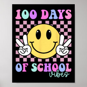 100 dagen vibes glimlach leraar jongen meisje 100s poster