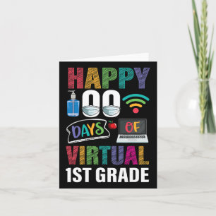 100 dagen virtueel 1e klas Kinder leraar student Kaart