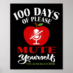 100 dagen virtuele schoolleraar Laat je alsjeblief Poster