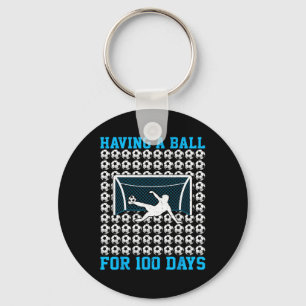 100 dagen voetbal op school 100ste dag op school v sleutelhanger
