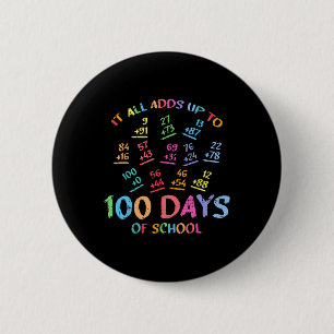 100 dagen wiskunde toevoeging 100ste leraar studen ronde button 5,7 cm