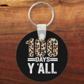 100 dagen Y'ALL Leopard Teacher Student 100th Day  Sleutelhanger (Voorkant)