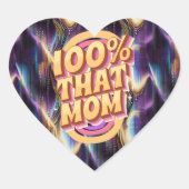 100% dat mam Abstracte Pattern Hart Sticker (Voorkant)