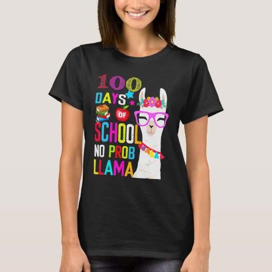 100 Day Of School Long Sleeve Shirt 100th No Probl (Voorkant)