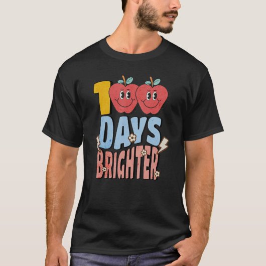 100 Days Brighter Back To School 100th Day Of Scho T-shirt (Voorkant)
