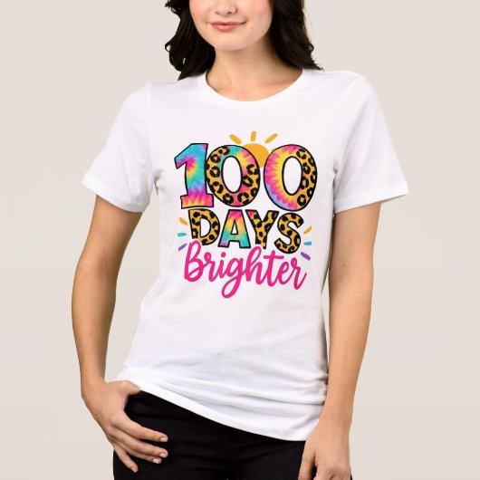 100 Days Brighter School Tri-Blend Shirt (Voorkant)