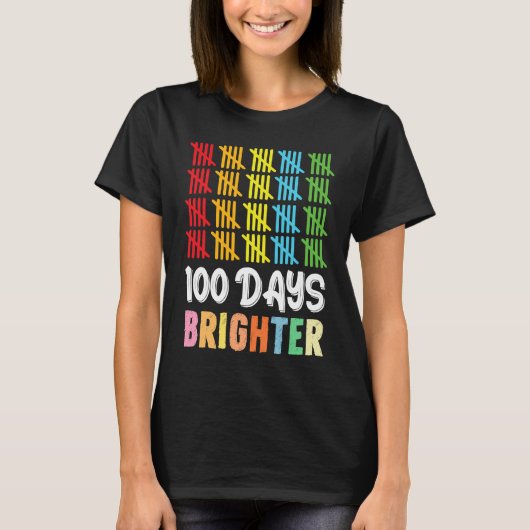 100 Days Brighter Student Happy 100th Day Of Schoo T-shirt (Voorkant)