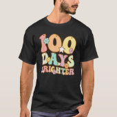 100 Days Brighter Teacher Kids Boys Girls 100 Days T-shirt (Voorkant)