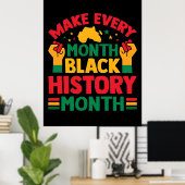 100 Days Learning Black History 2026 Poster  (Bureau à domicile)